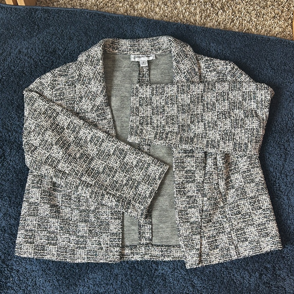 NWOT Shelby & Palmer Shimmer Tweed Cropped Blazer Jacket Size Small - Picture 4 of 8